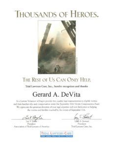 Gerard DeVita Trial Lawyers Care Certification